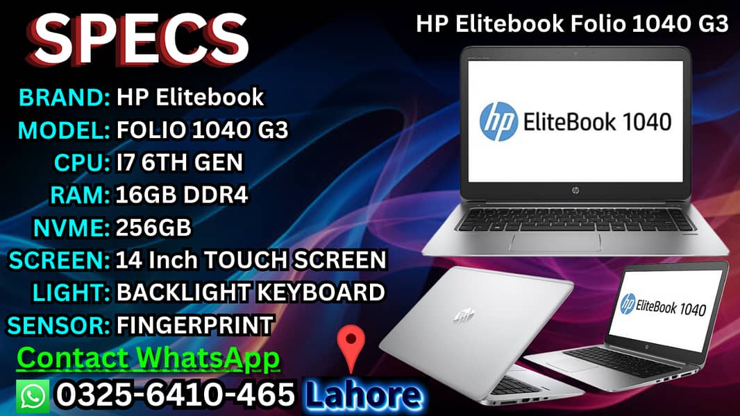 Core i7 6th Gen HP Elitebook folio 1040 g3 notebook Laptop