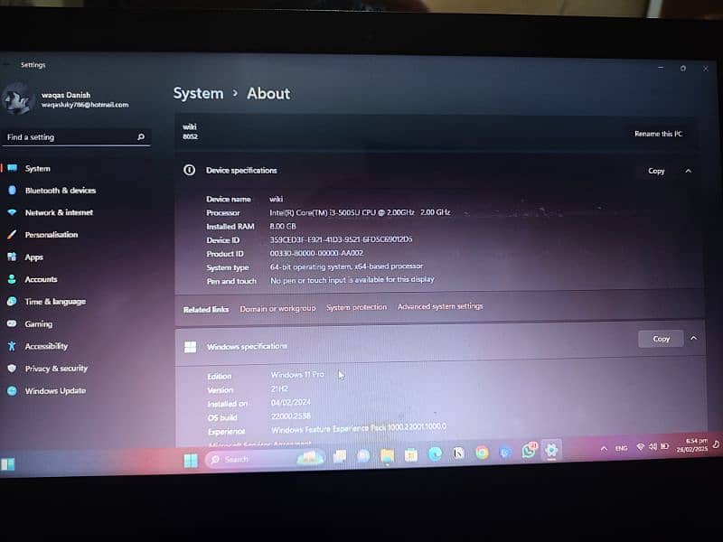 Lenovo B50-50, 8 GB RAM, core i3 5th generation