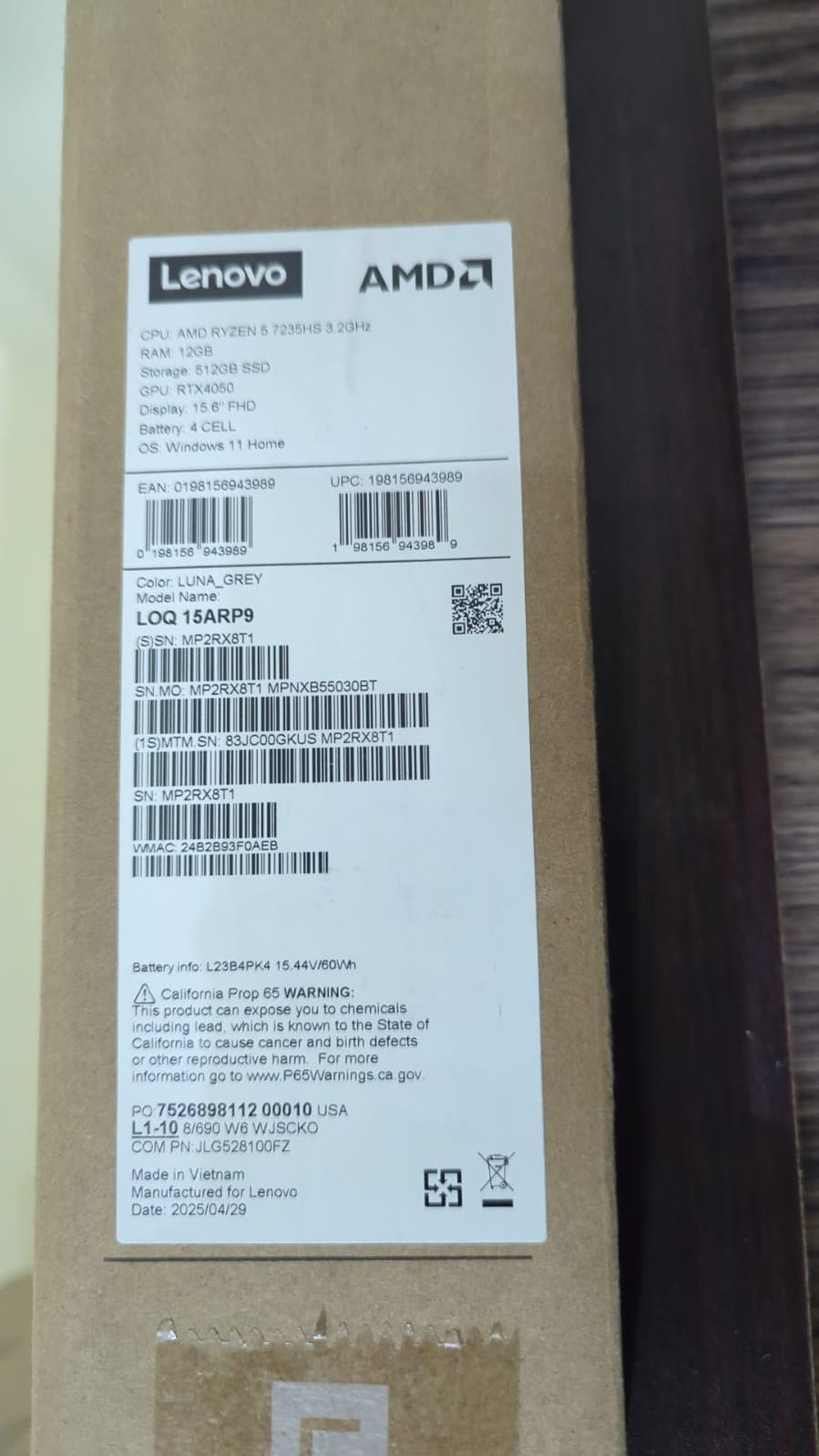 Lenovo - LOQ - Gaming Laptop - AMD Ryzen 5 7235HS -35 NVIDIA GeForce RTX 4050 6GB