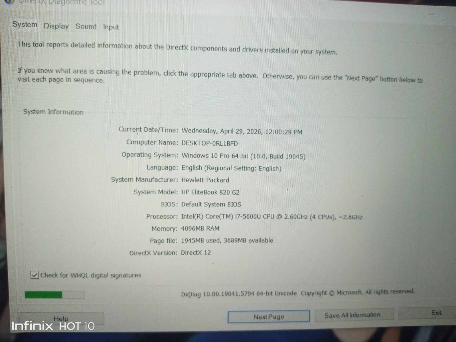 hp elitebook 820 G2 core i7 5th generation
